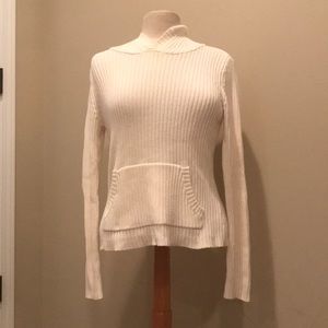 Cream sweater with hood